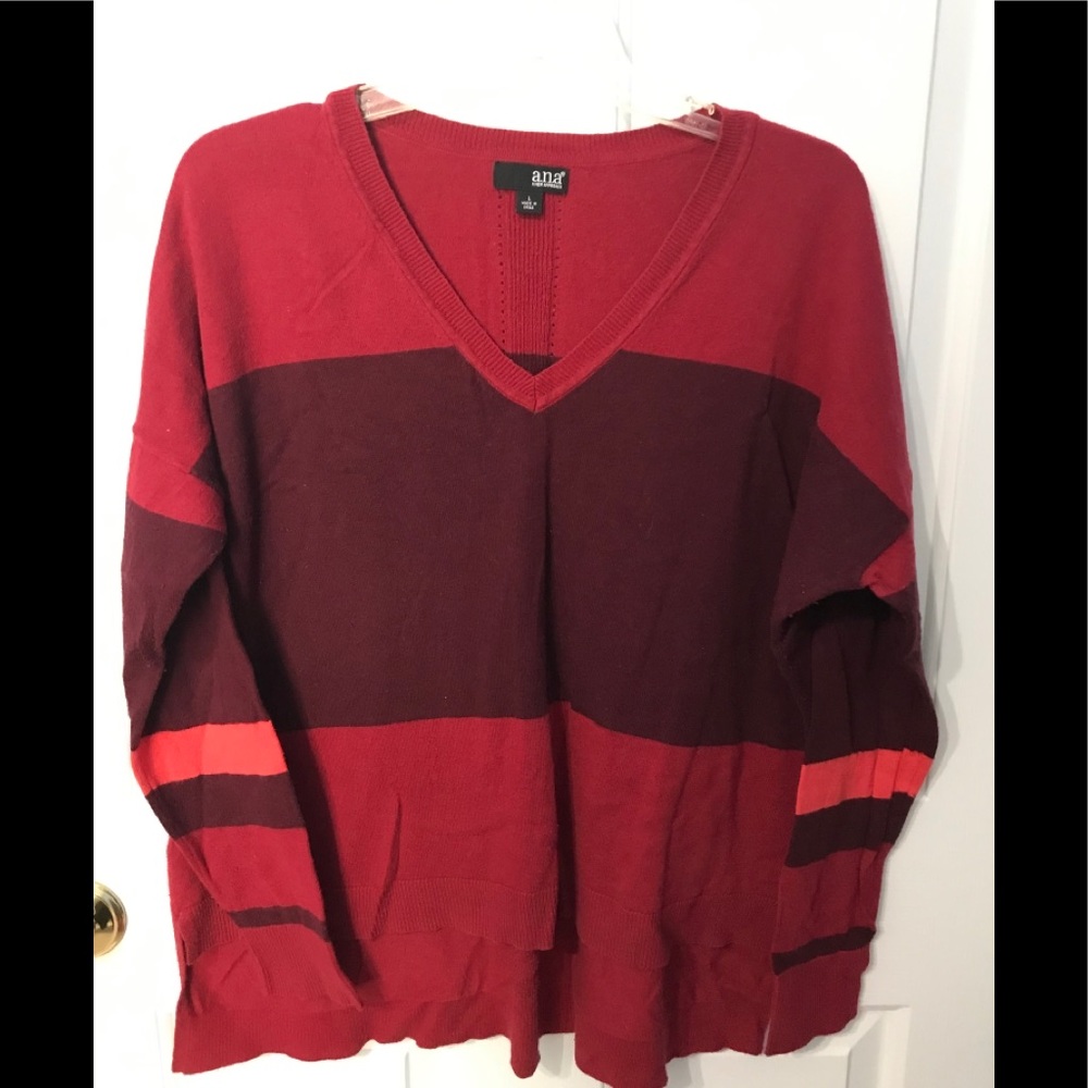 Long sleeve color block sweater